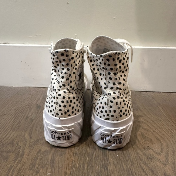Converse platform White and Black Polka Dot High-Tops - Picture 3 of 5